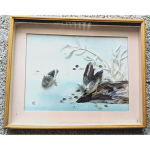 Feather Art Shadow Box Bird